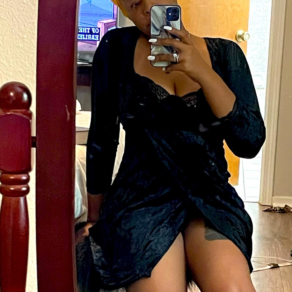 free people crushed Velvet mini Dress